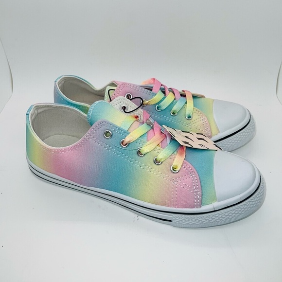 Oasis Low Top Lace Up Canvas Sneakers Fashion Comfortable Shoes Pink 6 NWT - Picture 4 of 7